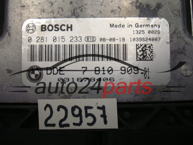 KOMPUTER STEROWNIK SILNIKA MINI COOPER 1.6 TDCI BOSCH 0 281 015 233, 0281015233, DDE 7 810 909, 7810909