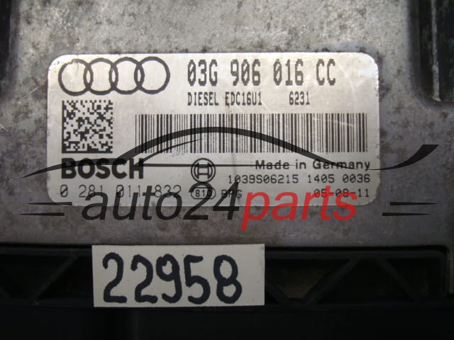 Komputer sterownik silnika Audi 0281011832 03G906016CC EDC16U1