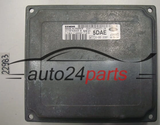 KOMPUTER STEROWNIK SILNIKA FORD FIESTA SIM 21 4S61-12A650-JB, 4S6112A650JB, S118763005B