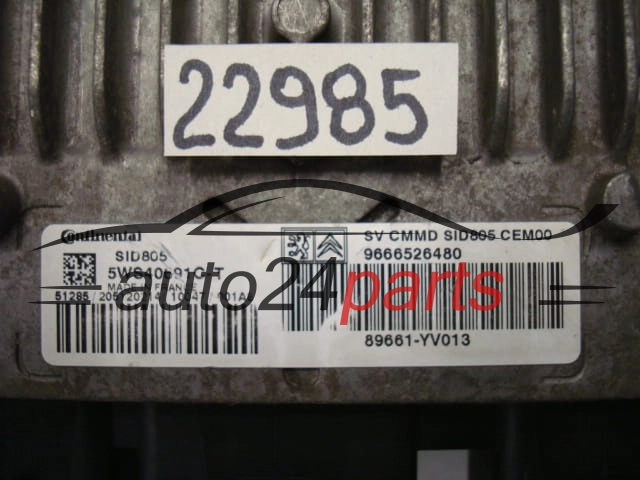 KOMPUTER STEROWNIK SILNIKA PEUGEOT 107 5WS40691C-T, 5WS40691CT, 9666526480, 896661-YV013, 896661YV013