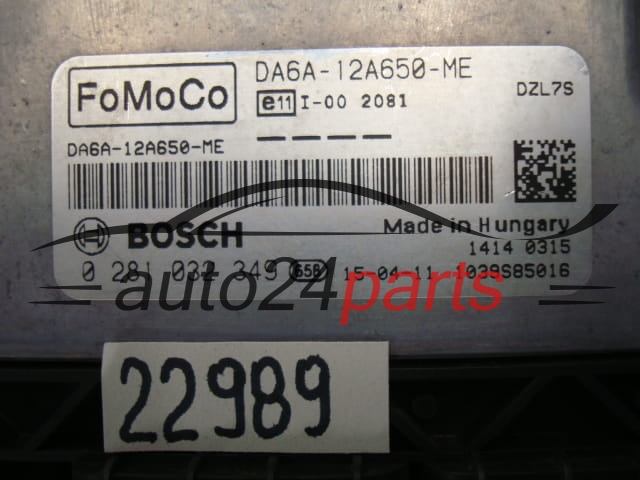 KOMPUTER STEROWNIK SILNIKA FORD 1.5 TDCI BOSCH 0 281 032 349, 0281032349, DAGA-12A650-ME, DAGA12A650ME