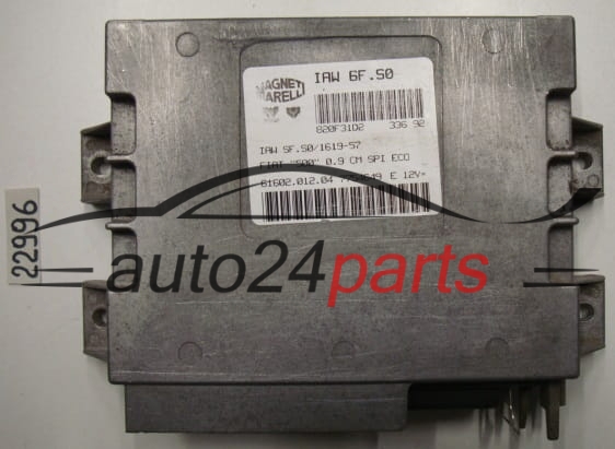 KOMPUTER STEROWNIK SILNIKA FIAT CINQUECENTO 500 0.9, MAGNETI MARELLI IAW 6F.S0, IAW6FS0, 61602.012.04, 6160201204, 7754649