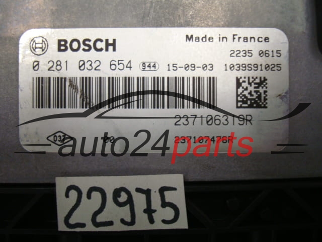 MOTORSTEUERGERÄT ECU STEUERGERAT RENAULT CAPTUR 1.5 DCI BOSCH 0 281 032 654, 0281032654, 237106319R