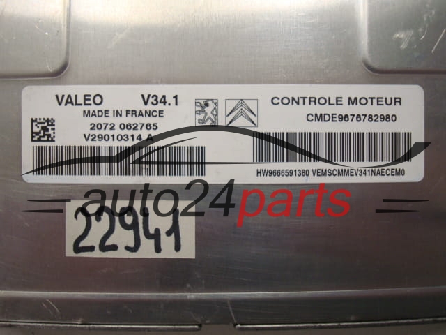MOTORSTEUERGERÄT ECU STEUERGERAT PEUGEOT 207 VALEO V34.1 CMDE9676782980, V29010314A