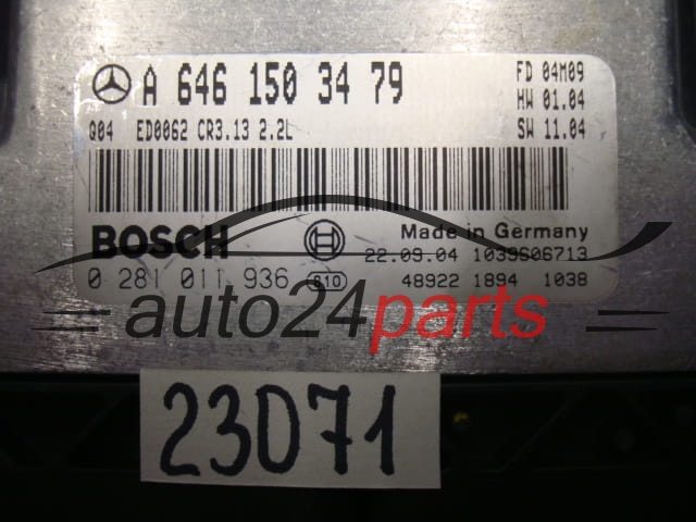 KOMPUTER STEROWNIK SILNIKA MERCEDES W203 220 2.2 CDI A6461503479, 6461503479, A 646 150 34 79 BOSCH 0281011936, 0 281 011 936, CR3.13
