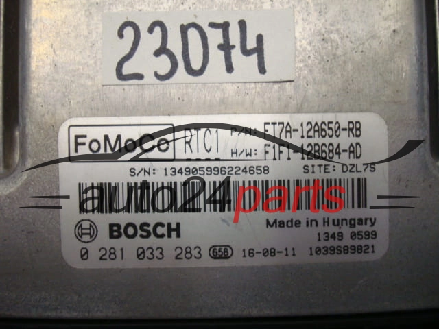 KOMPUTER STEROWNIK SILNIKA FORD TRANSIT COURIER BOSCH 0 281 033 283, 0281033283, FT7A-12A650-RB, FT7A12A650RB