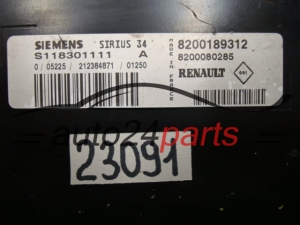 KOMPUTER STEROWNIK SILNIKA RENAULT CLIO 1.4 SIEMENS S118301111 A, S118301111A, 8200189312, 8200080285