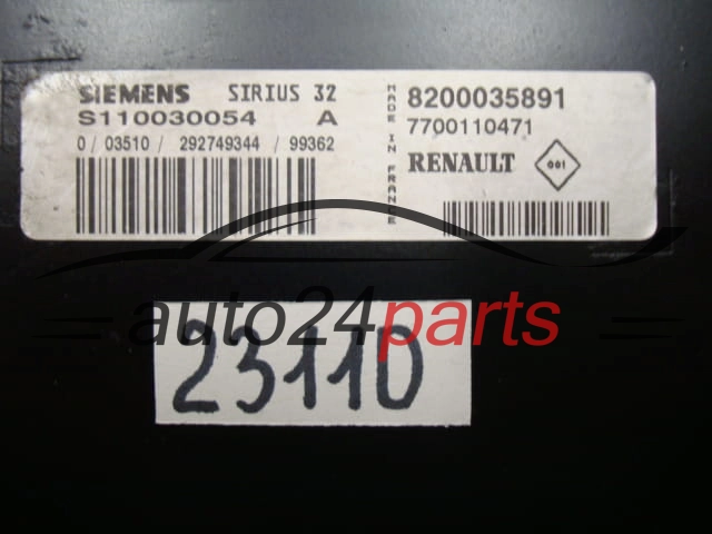 KOMPUTER STEROWNIK SILNIKA RENAULT MEGANE SCENIC S110030054 A, S110030054A, 8200035891, SIRIUS 32