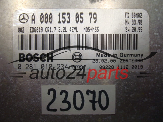 MOTORSTEUERGERÄT ECU STEUERGERAT MERCEDES BENZ BOSCH 0 281 010 234, 0281010234, A 000 153 05 79, A0001530579, CR1.7