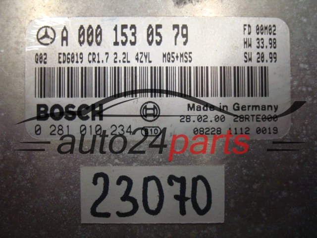 MOTORSTEUERGERÄT ECU STEUERGERAT MERCEDES BENZ BOSCH 0 281 010 234, 0281010234, A 000 153 05 79, A0001530579, CR1.7