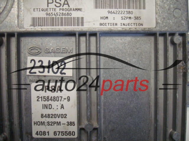 MOTORSTEUERGERÄT ECU STEUERGERAT CITROEN 21584807-9, 215848079, 9654528680