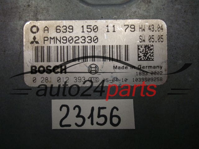 KOMPUTER STEROWNIK SILNIKA SMART 1.5 CDI BOSCH 0281012393, 0 281 012 393, A6391501179, A 639 150 11 79, PMN902330, 1039S09258