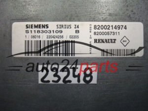 KOMPUTER STEROWNIK SILNIKA RENAULT CLIO SCENIC SIEMENS S118303109 B, S118303109B, 8200214974, 8200057311