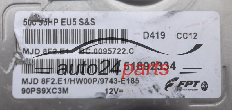 KOMPUTER STEROWNIK SILNIKA FIAT 500 1.3 JTD MAGNETI MARELLI MJD 8F2.E1