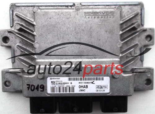 KOMPUTER STEROWNIK SILNIKA FORD FIESTA 1.6 8V21-12A650-HB, 8V2112A650HB, S180049001 B, 0HAB - 6706, 7019, 7022