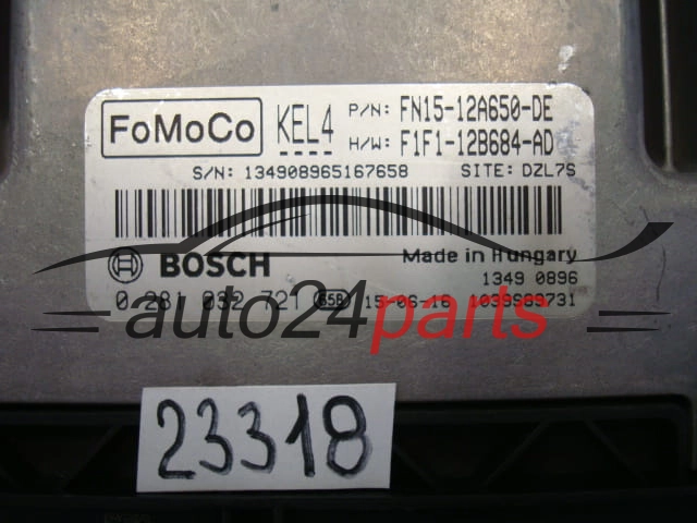 KOMPUTER STEROWNIK SILNIKA FORD 1.6 TDCI BOSCH 0 281 032 721, 0281032721, FN15-12A650-DE, FN1512A650DE