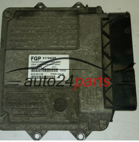 KOMPUTER STEROWNIK SILNIKA FIAT 1.3 MJD 51784559, MJD 6F3.M3, MJD6F3M3