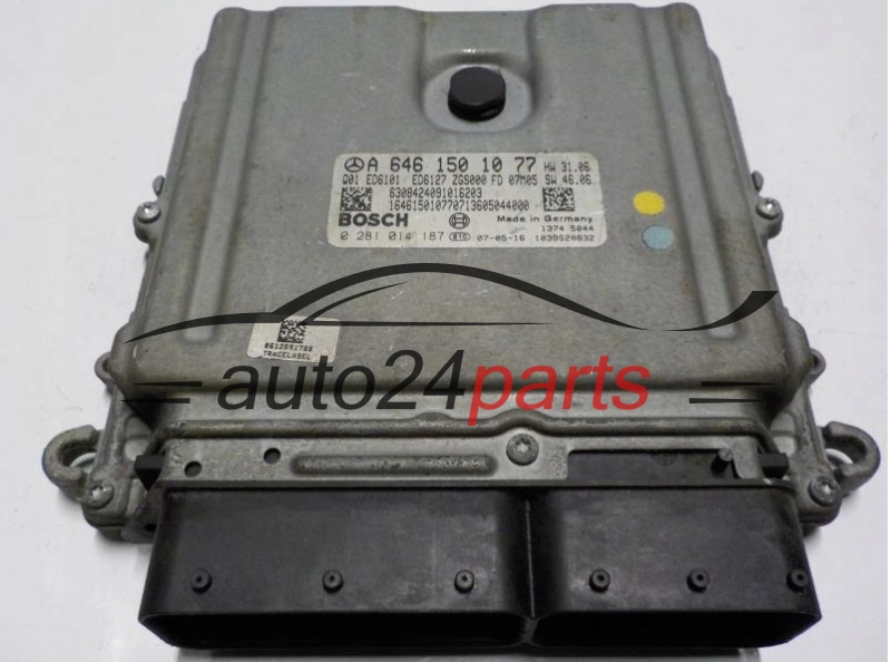 KOMPUTER STEROWNIK SILNIKA MERCEDES BENZ BOSCH 0 281 014 187, 0281014187, A 646 150 10 77, A6461501077