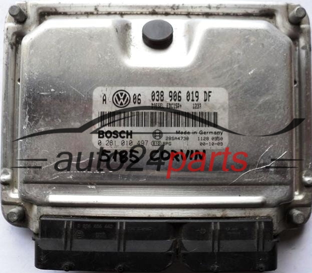ECU CENTRALITA DE MOTOR VW VOLKSWAGEN GOLF 1.9 TDI 038906019DF, 038 906 019 DF BOSCH 0281010497, 0 281 010 497 DIESEL EDC15P+ 1237 28SA4730