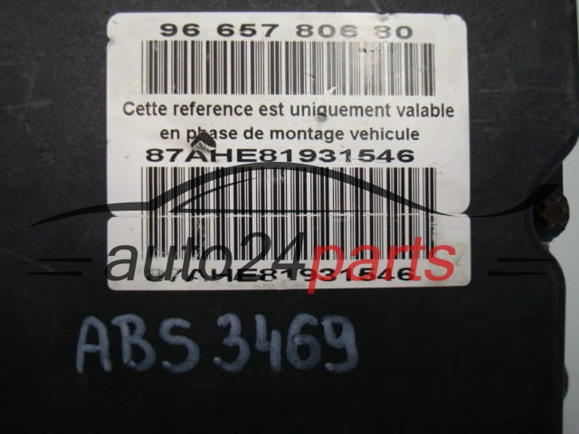 ABS POMPA I STEROWNIK CITROEN BOSCH 0 265 230 456, 0265230456, 9660934580, 0265951105