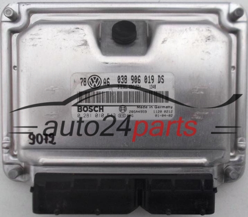 KOMPUTER STEROWNIK SILNIKA VW VOLKSWAGEN PASSAT 1.9 TDI AVF 038 906 019 DS, 038906019DS, BOSCH 0 281 010 543, 0281010543