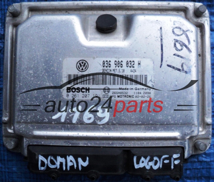 ECU CENTRALITA DE MOTOR SEAT LEON 1.4 16V 036906032H, BOSCH 0261207191, 26SA8532 1184 2098, BENZIN ME7.5.10 4434