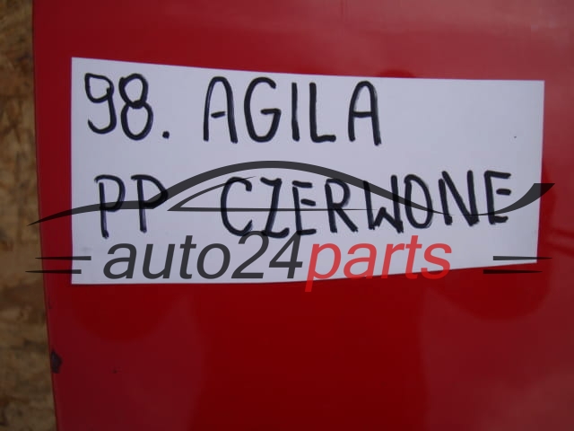 DRZWI PRAWE PRZEDNIE OPEL AGILA CZERWONE