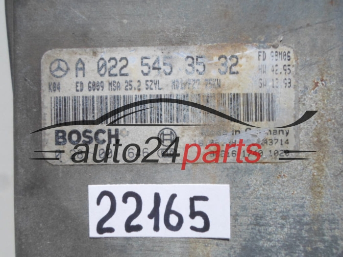 MOTORSTEUERGERÄT ECU STEUERGERAT MERCEDES SPRINTER 2.9 TD BOSCH 0 281 001 646, 0281001646, A 022 545 35 32, A0225453532