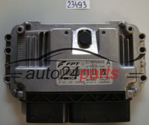 KOMPUTER STEROWNIK SILNIKA FIAT BRAVO 1.4 TURBO BOSCH 0 261 201 688, 0261201688, 51 80 50 22, 51805022