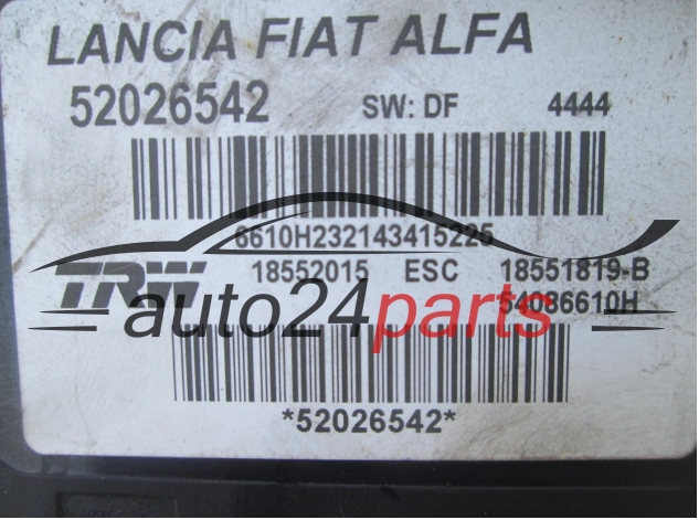 ABS POMPA I STEROWNIK FIAT ALFA LANCIA 52026542, 1855015