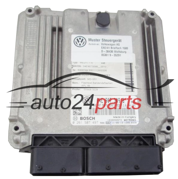 KOMPUTER STEROWNIK SILNIKA AUDI VOLKSWAGEN BOSCH 0 261 S07 497, 0261S07497, 04E 907 309 B, 04E907309B, MED17.1.6