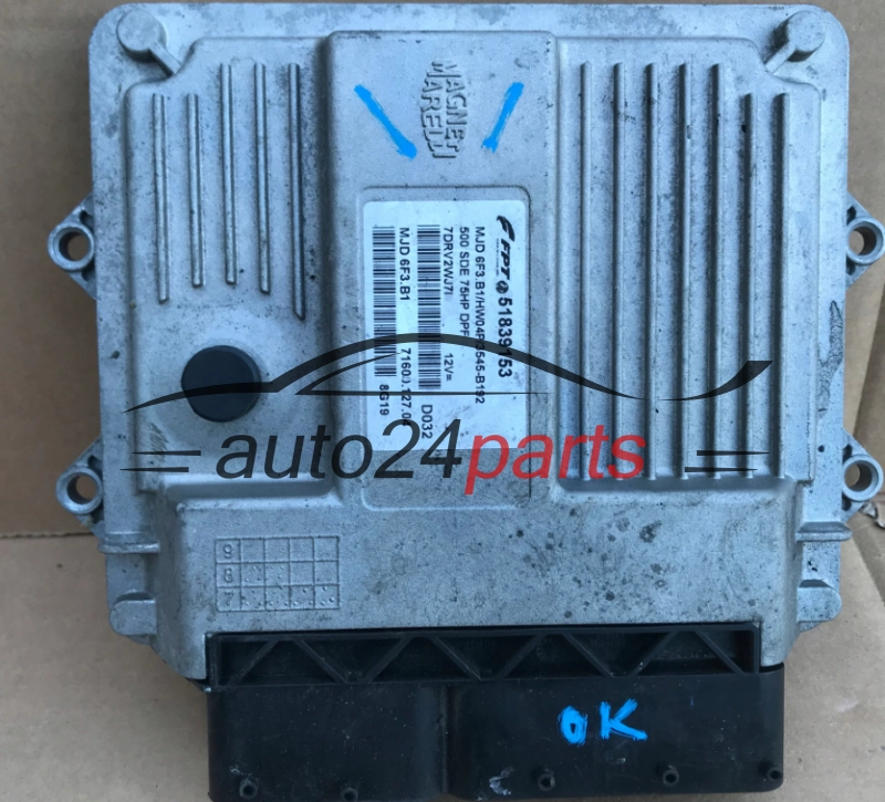 KOMPUTER STEROWNIK SILNIKA FIAT 500 MJD 6F3.B1, MJD6F3B1, 51839153