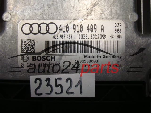 KOMPUTER STEROWNIK SILNIKA AUDI Q7 4.2 TDI 4L0910409A, 4L0 910 409 A, 4L0907409, 4L0 907 409, BOSCH 0281015347, 0 281 015 347, DIESEL EDC17CP24 CCFA 0050 1039S38003