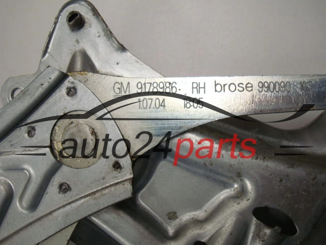 PODNOSNIK SZYBY PRZOD PRAWY OPEL VECTRA C 9178986, 9178988