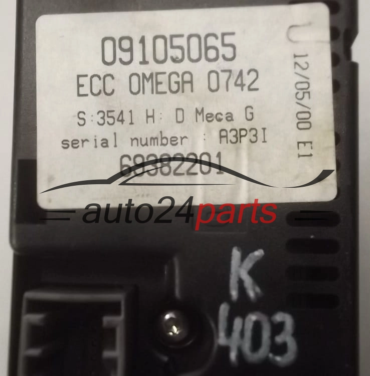 PANEL OGRZEWANIA STEROWNIK NAWIEWU REGULATOR KLIMATRONIK OPEL OMEGA B 09 105 065, 09105065, 69382201