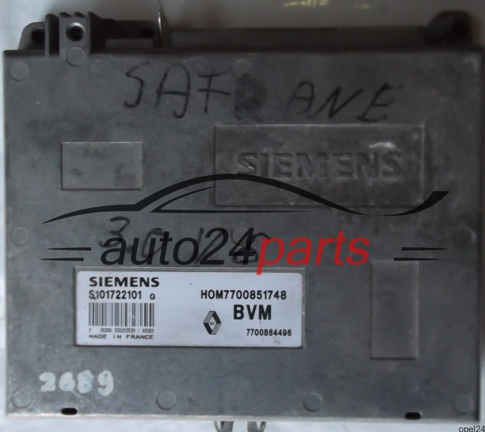 KOMPUTER STEROWNIK SILNIKA RENAULT SAFRANE 3.0 SIEMENS S101722101G, S101722101 G, 101722101, HOM7700851748 BVM 7700851748 7700864496