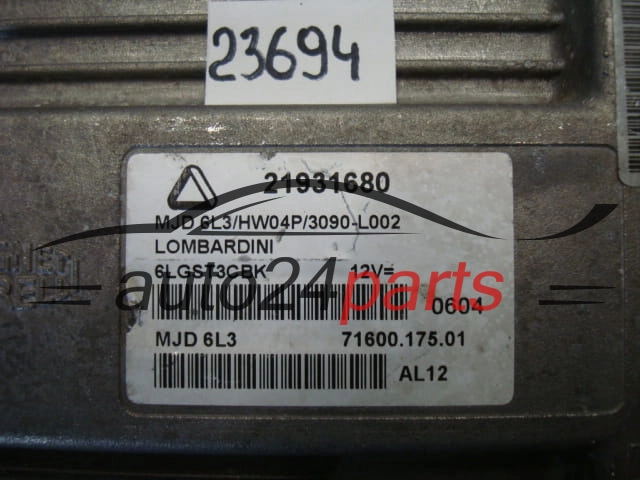 KOMPUTER STEROWNIK SILNIKA LOMBARDINI Magneti Marelli MJD 6L3, MJD6L3, 21931680, 71600.175.01, 7160017501