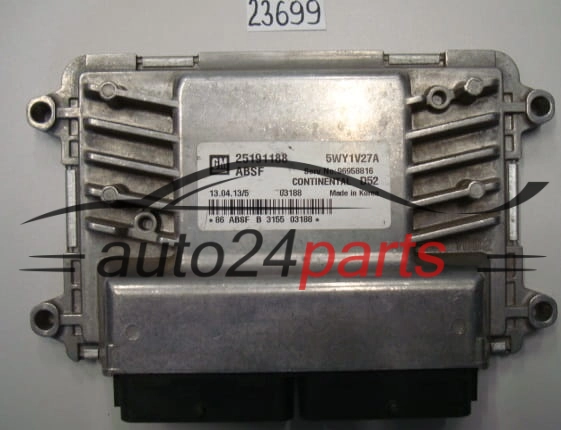 Sterownik silnika CHEVROLET SPARK 25191188 5WY1V27A - 23699