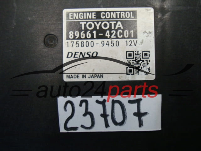 KOMPUTER STEROWNIK SILNIKA TOYOTA RAV 4 89661-42C01, 8966142C01, 175800-9450, 1758009450