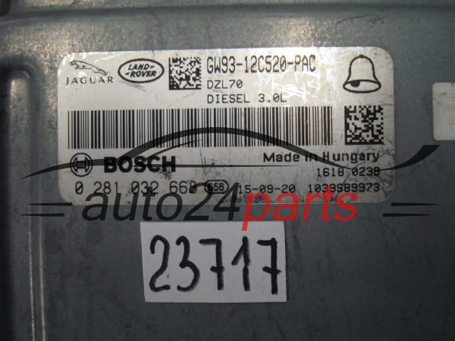 KOMPUTER STEROWNIK SILNIKA JAGUAR LAND ROVER 3.0 D BOSCH 0 281 032 668, 0281032668, GW93-12C520-PAC, GW9312C520PAC