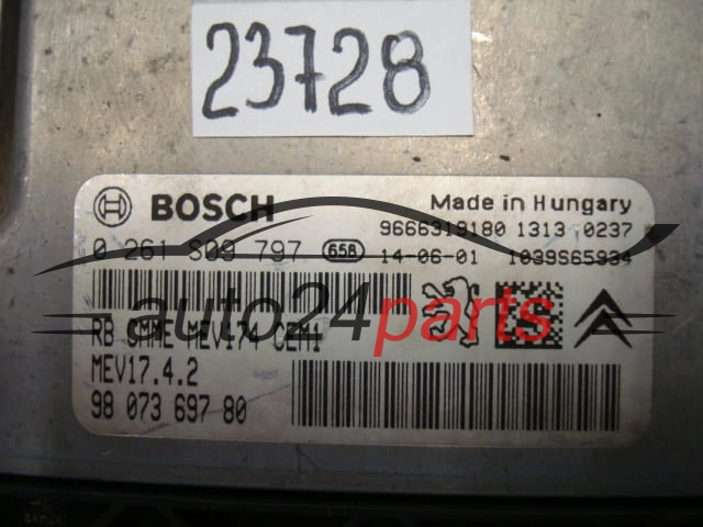 KOMPUTER STEROWNIK SILNIKA CITROEN PEUGEOT BOSCH 0 261 S09 797, 0261S09797, 9807369780