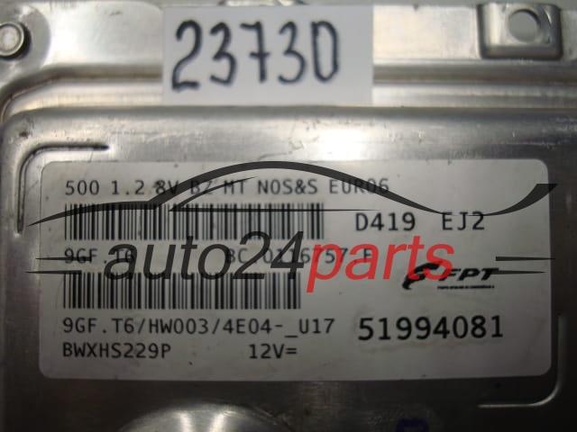 KOMPUTER STEROWNIK SILNIKA FIAT 500 51994081, 9GF.T6, 9GFT6