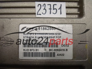 KOMPUTER STEROWNIK SILNIKA FIAT 1.3 JTDM 51862560, MJD 6F3.S1, MJD6F3S1