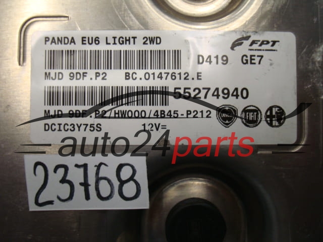KOMPUTER STEROWNIK SILNIKA FIAT 500 55274940, MJD9DF.P2, MJD9DFP2