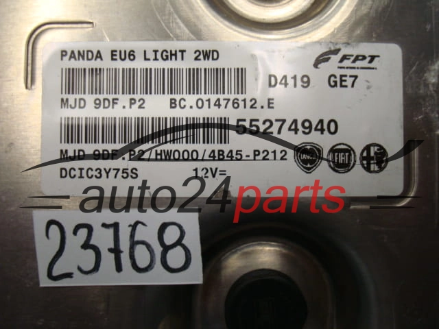 KOMPUTER STEROWNIK SILNIKA FIAT 500 55274940, MJD9DF.P2, MJD9DFP2