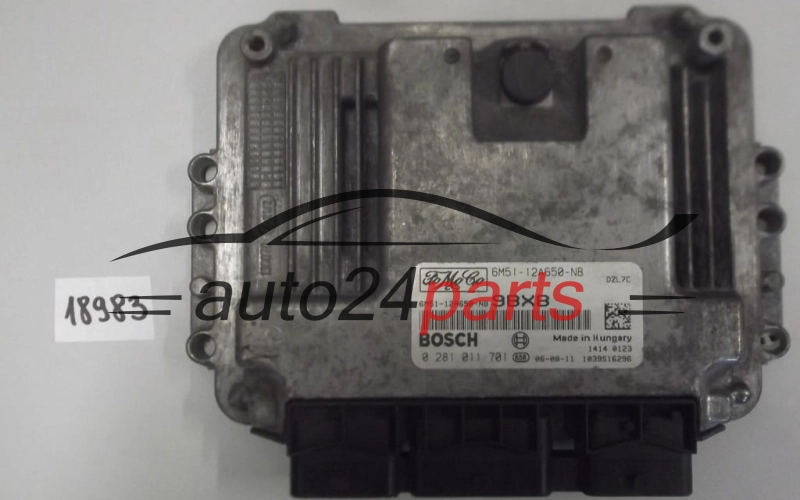 KOMPUTER STEROWNIK SILNIKA FORD FOCUS 1.6 TDCI BOSCH 0 281 011 701, 0281011701, 6M5112A650NB, 6M51-12A650-NB 9BXB