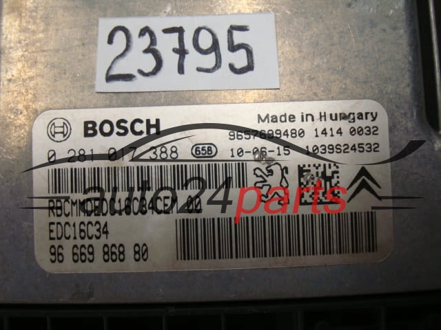 CITROEN PEUGEOT 1.4 HDI BOSCH 0 281 017 388, 0281017388, 96 669 868 80, 9666986880