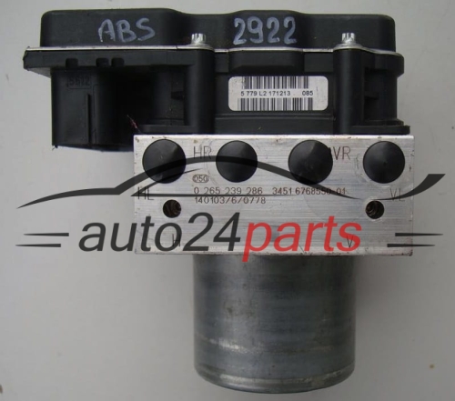 POMPE HYDRAULIQUE ET CALCULATEUR d'ABS BMW BOSCH 0 265 239 286, 0265239286, 34516768550-1, 345167685501, 0265951974