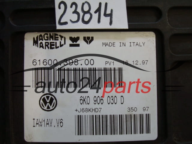 KOMPUTER STEROWNIK SILNIKA VW VOLKSWAGEN POLO, SEAT CORDOBA 1.6, IAW1AV.V6, IAW1AVV6, 6K0 906 030 D, 6K0906030D, 61600.398.02, 6160039802
