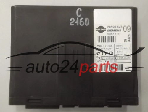 CENTRALKA MODUL STEROWNIK KOMFORTU NISSAN PRIMERA SIEMENS 5WK4 8127, 5WK48127, 28596 AV3, 28596AV3